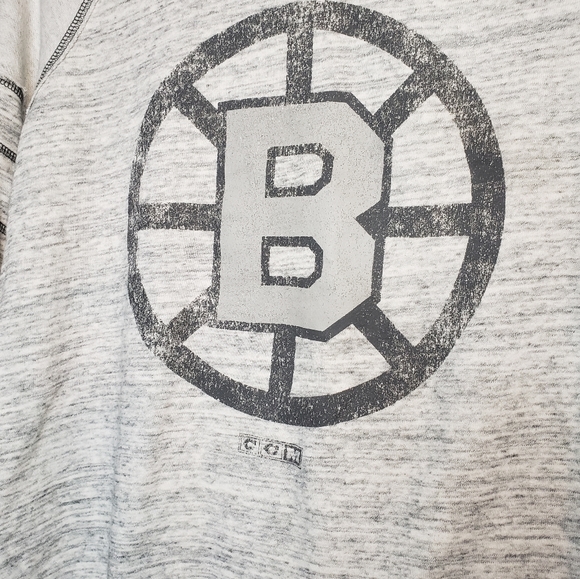 NHL Boston Bruins Raw Edge Raglan Sweatshirt - Picture 3 of 11